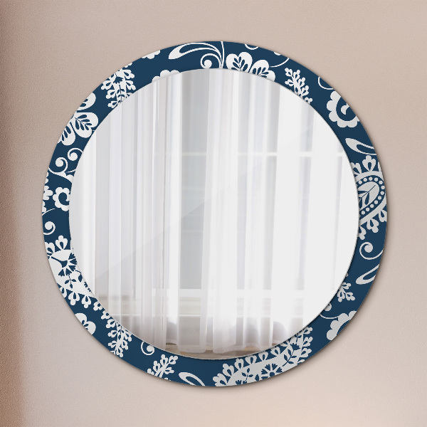 Round decorative mirror Paisley composition