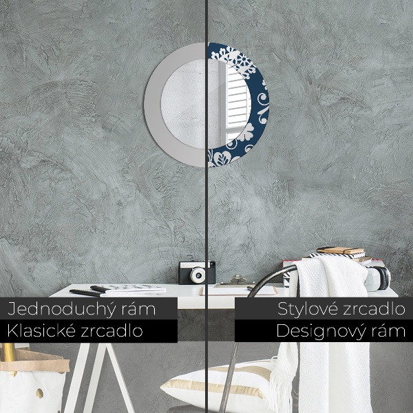 Round decorative mirror Paisley composition
