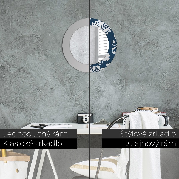 Round decorative mirror Paisley composition