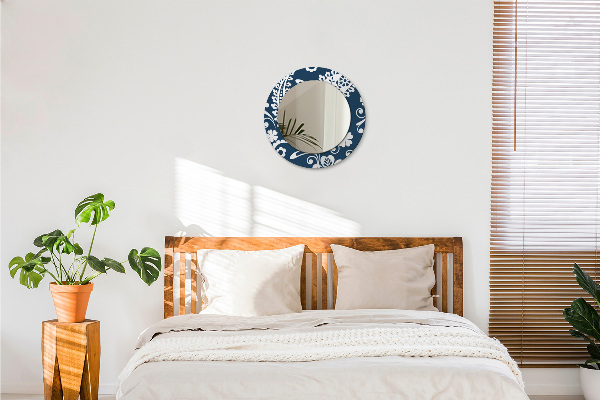 Round decorative mirror Paisley composition