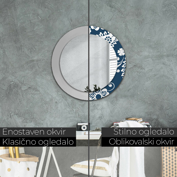 Round decorative mirror Paisley composition