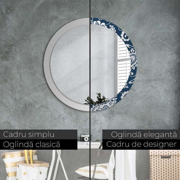 Round decorative mirror Paisley composition