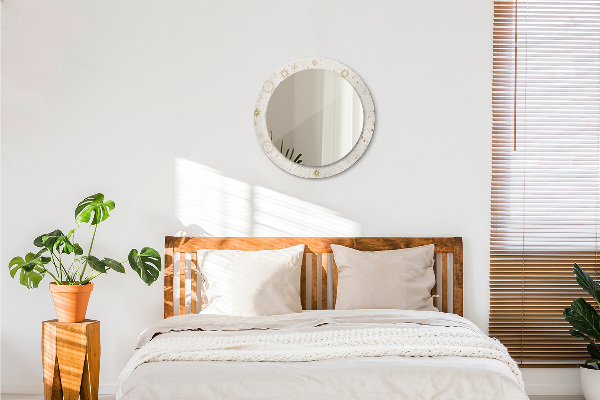 Round mirror frame with print Mystical esoteric pattern