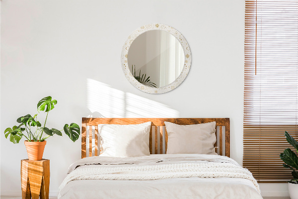 Round mirror frame with print Mystical esoteric pattern