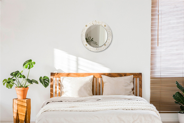 Round mirror frame with print Mystical esoteric pattern