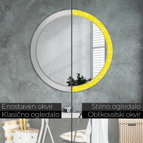 Round wall mirror design Lemon pattern