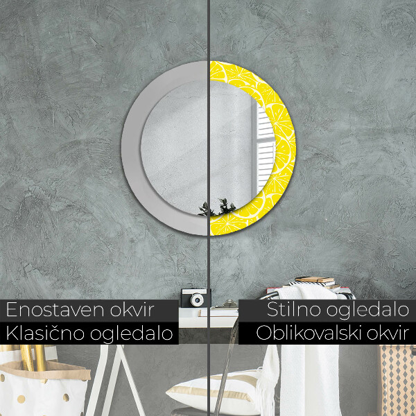 Round wall mirror design Lemon pattern