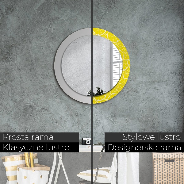 Round wall mirror design Lemon pattern