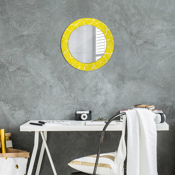 Round wall mirror design Lemon pattern