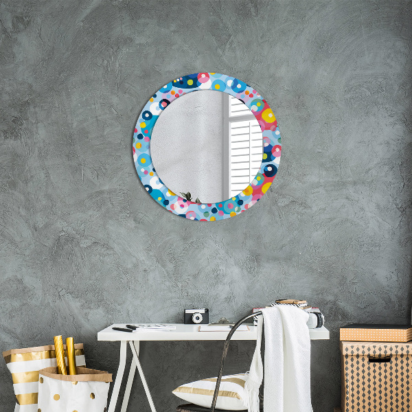 Round wall mirror design Colorful thorns