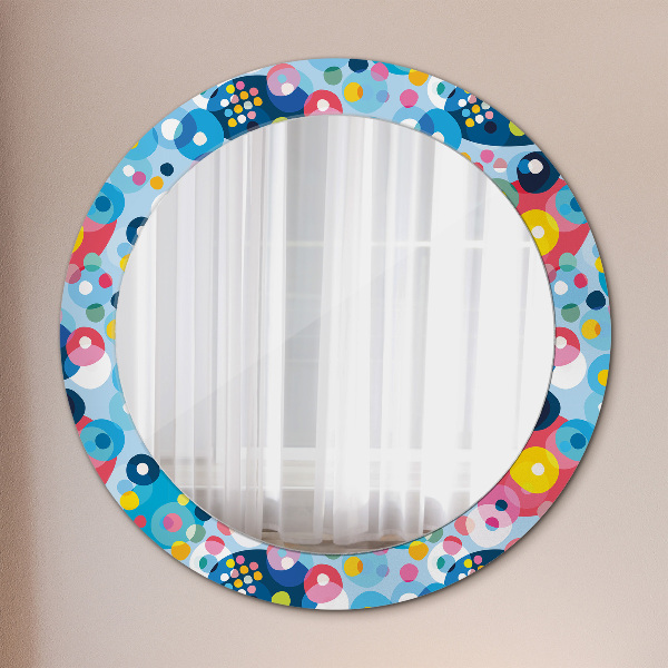 Round wall mirror design Colorful thorns