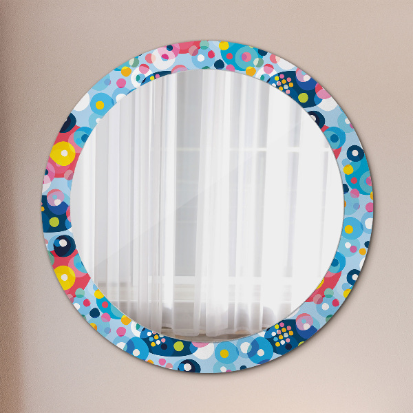 Round wall mirror design Colorful thorns