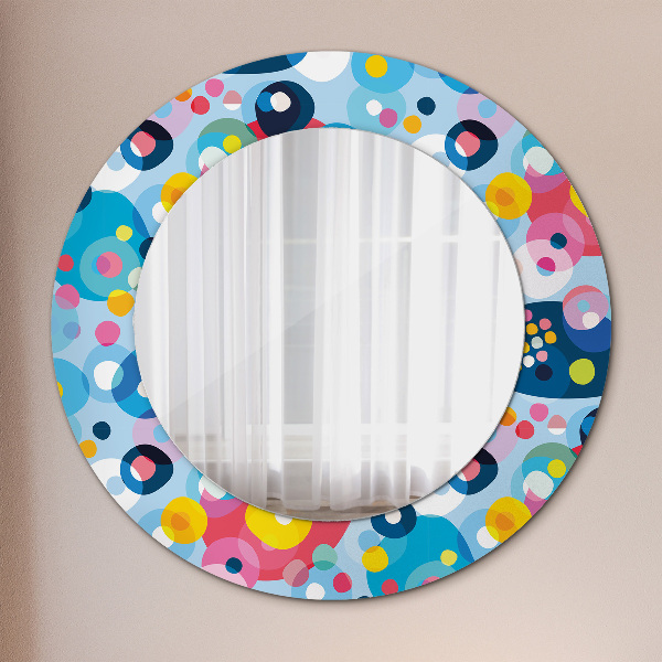 Round wall mirror design Colorful thorns
