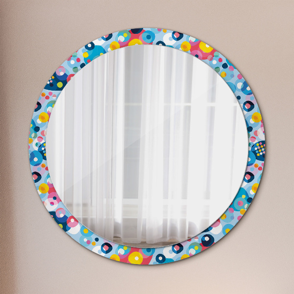 Round wall mirror design Colorful thorns