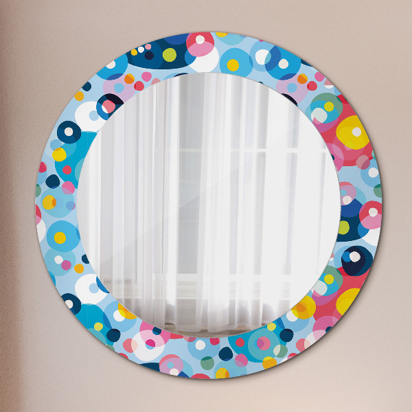 Round wall mirror design Colorful thorns