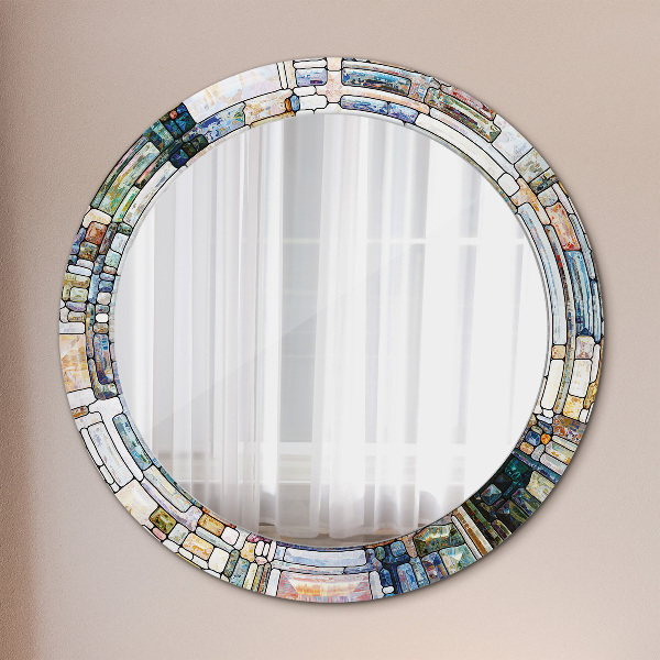 Round wall mirror design Abstract stained glass window