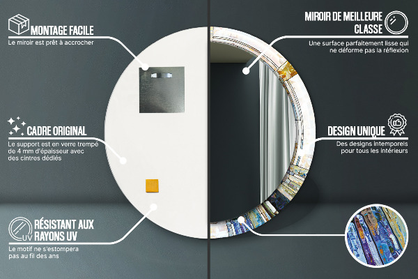 Round wall mirror design Abstract stained glass window