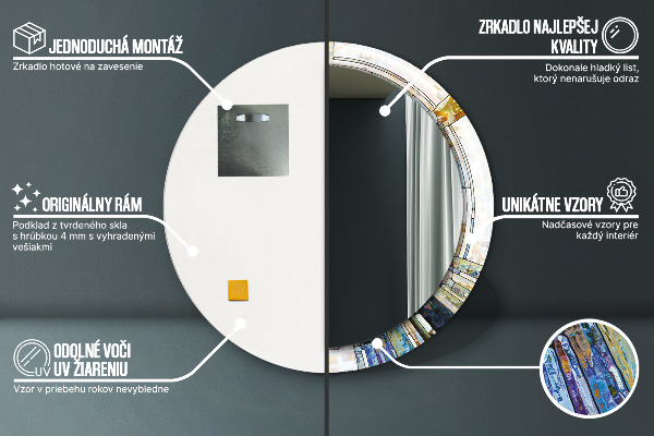 Round wall mirror design Abstract stained glass window