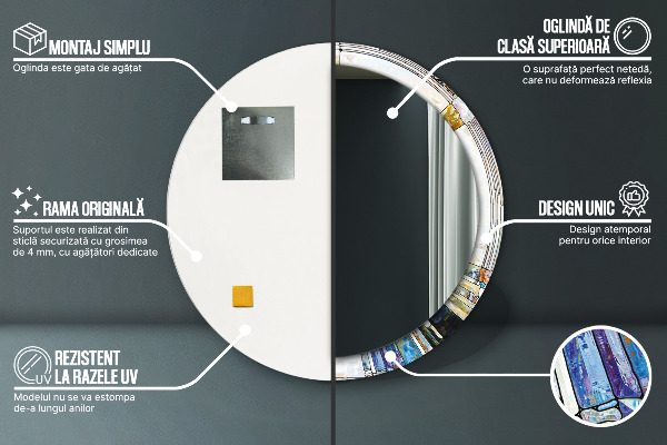 Round wall mirror design Abstract stained glass window