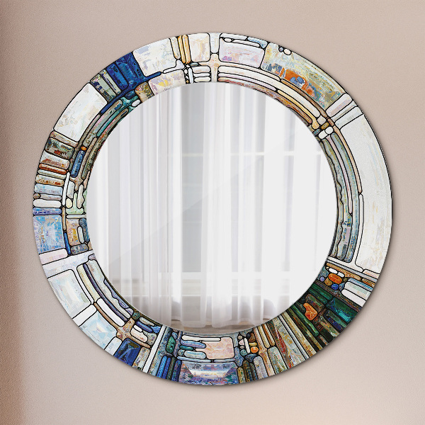 Round wall mirror design Abstract stained glass window