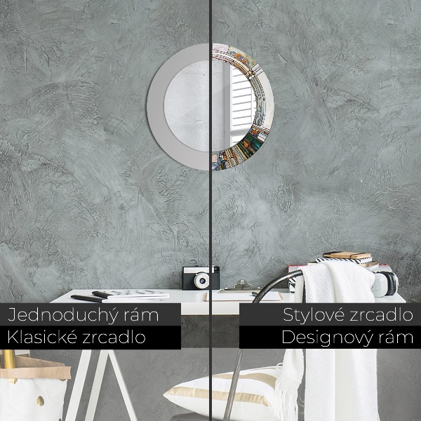 Round wall mirror design Abstract stained glass window