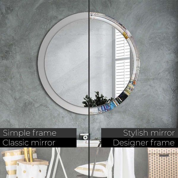 Round wall mirror design Abstract stained glass window