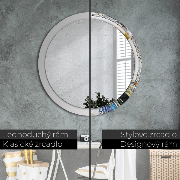 Round wall mirror design Abstract stained glass window