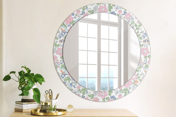 Circle decorative mirror Delicate flowers