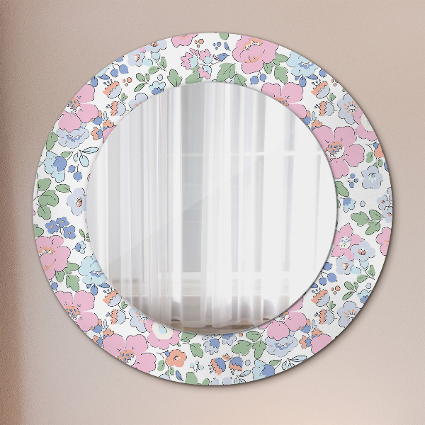 Circle decorative mirror Delicate flowers