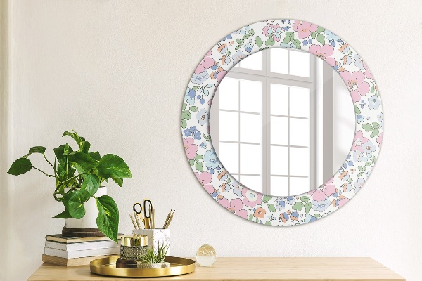 Circle decorative mirror Delicate flowers