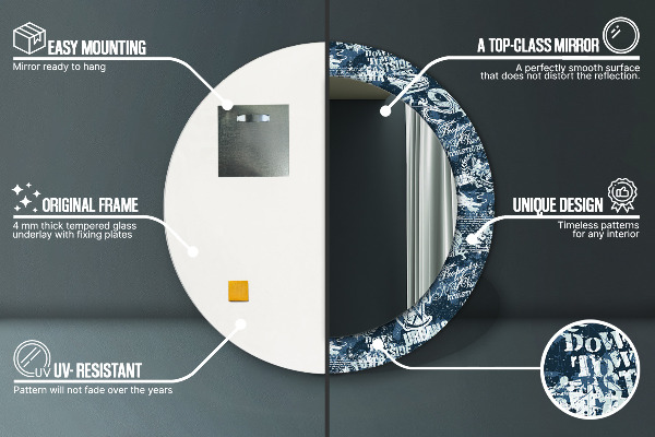 Round decorative mirror Collage