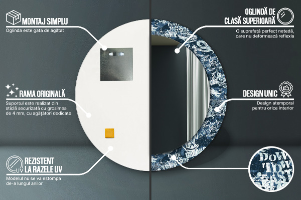 Round decorative mirror Collage