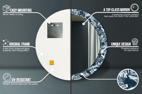 Round decorative mirror Collage