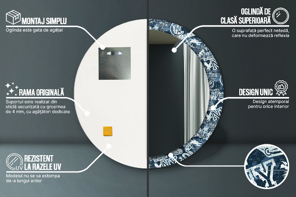 Round decorative mirror Collage