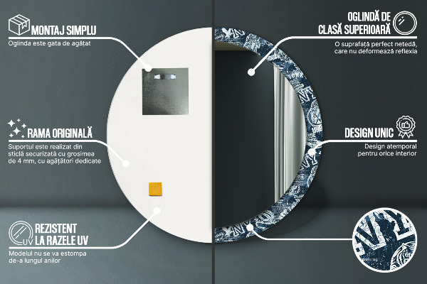 Round decorative mirror Collage