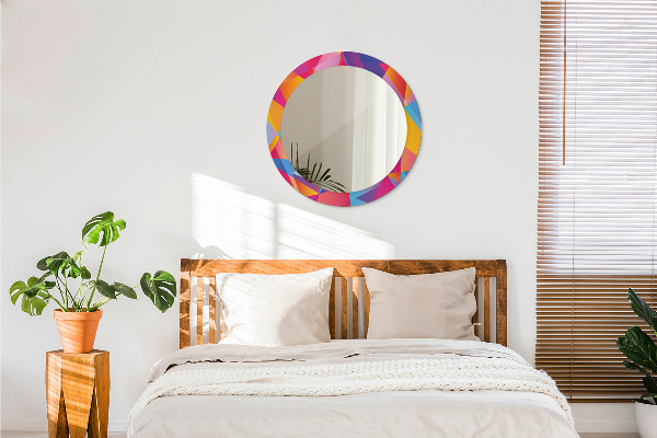 Round decorative mirror Geometric composition