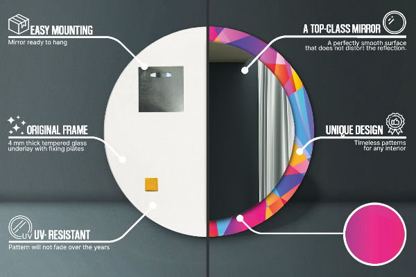 Round decorative mirror Geometric composition