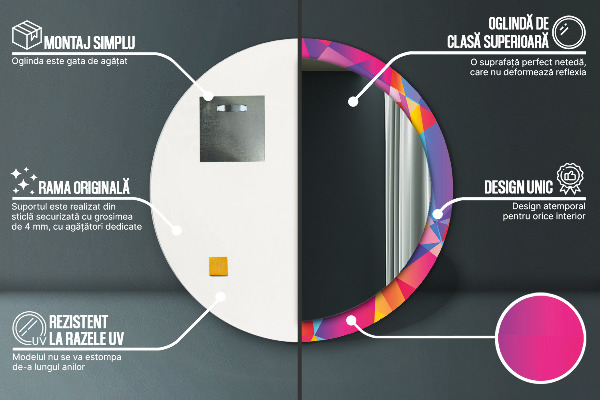 Round decorative mirror Geometric composition