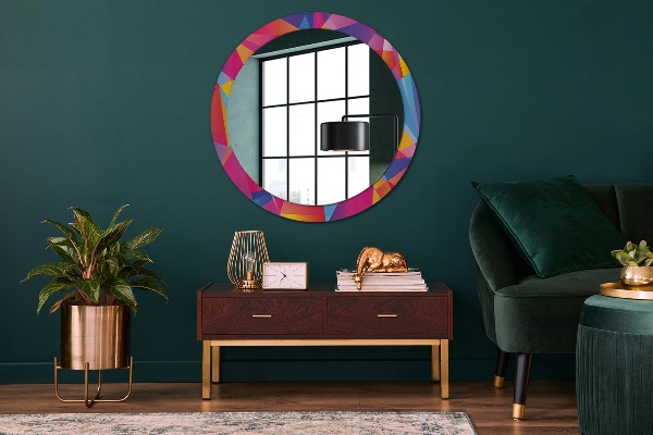 Round decorative mirror Geometric composition