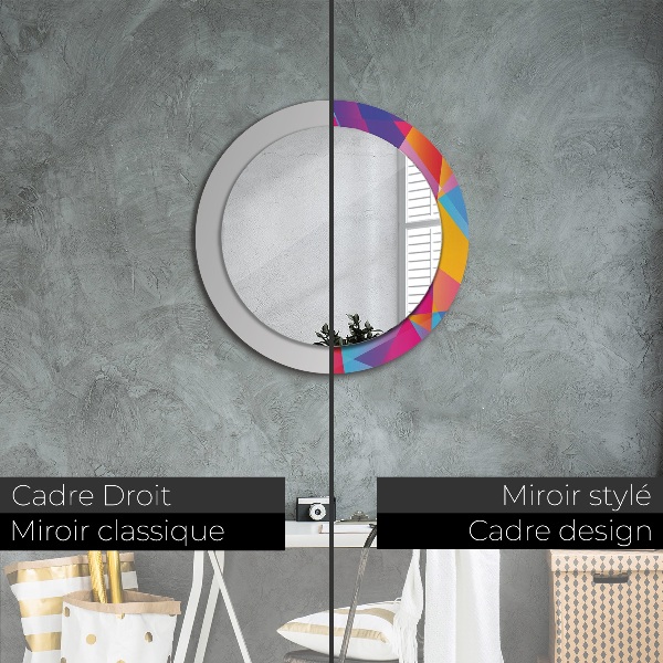 Round decorative mirror Geometric composition