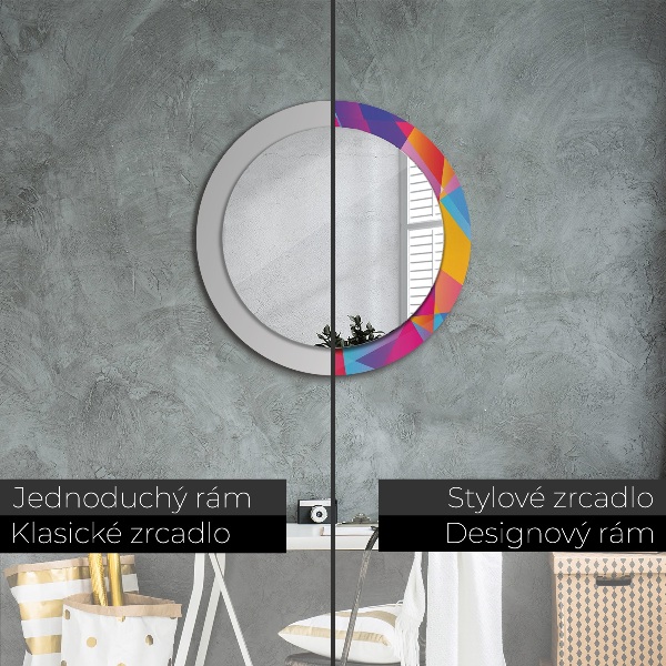 Round decorative mirror Geometric composition