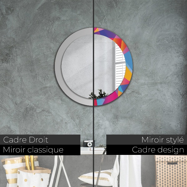 Round decorative mirror Geometric composition