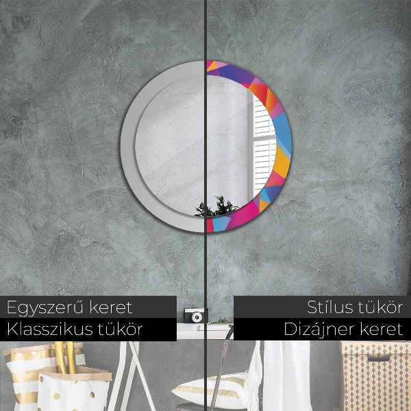 Round decorative mirror Geometric composition