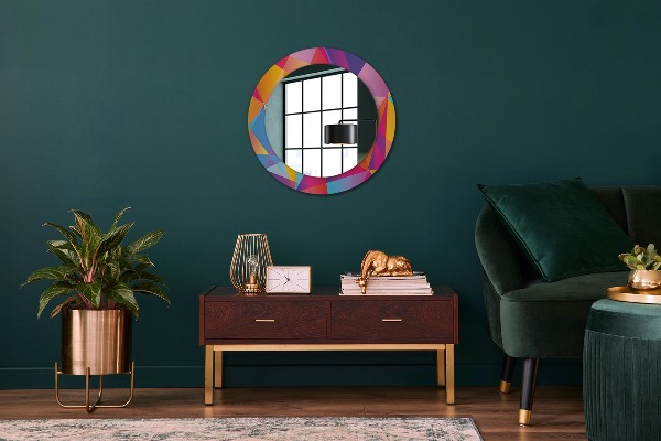 Round decorative mirror Geometric composition