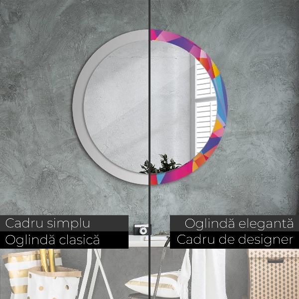 Round decorative mirror Geometric composition