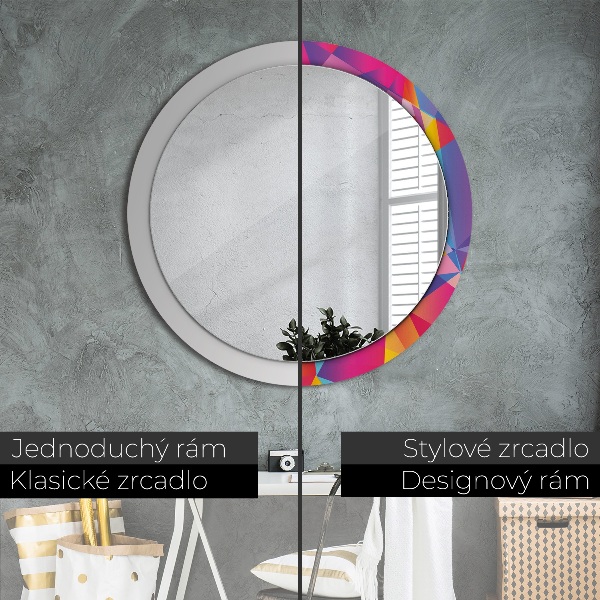 Round decorative mirror Geometric composition