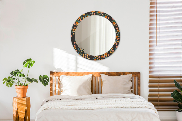 Round printed mirror Flower dots