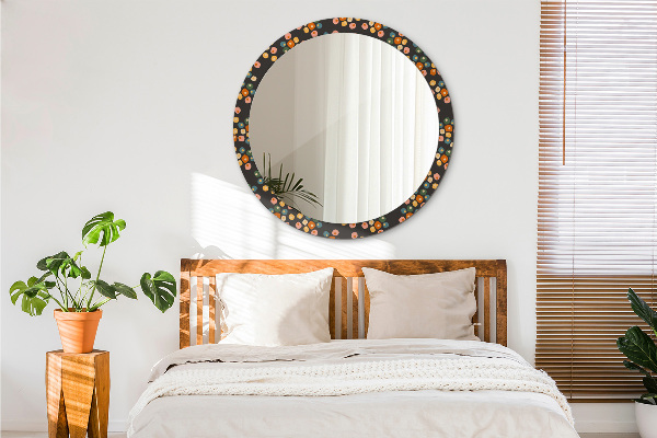 Round printed mirror Flower dots
