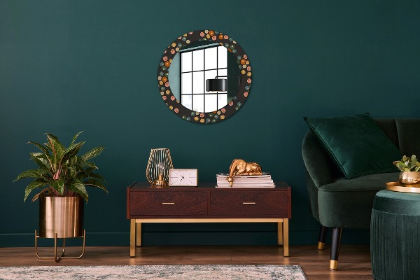 Round printed mirror Flower dots