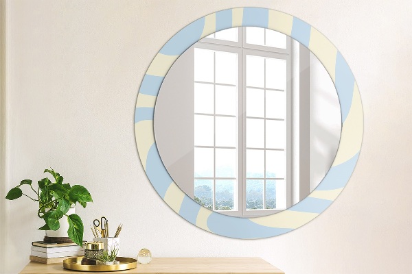 Round printed mirror Abstract shape